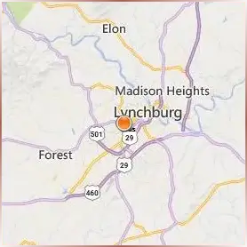 University of Lynchburg Location Map